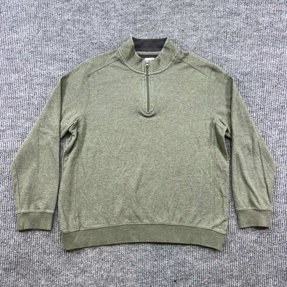 Copper Oak Authentic Mens Pullover Sweatshirt Size XL Green‎ 1/4 Zip Long Sleeve